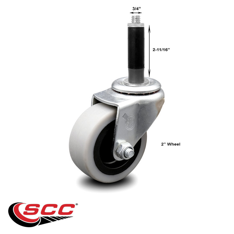 Service Caster 2 Inch Thermoplastic Rubber Wheel 3/4 Inch Expanding